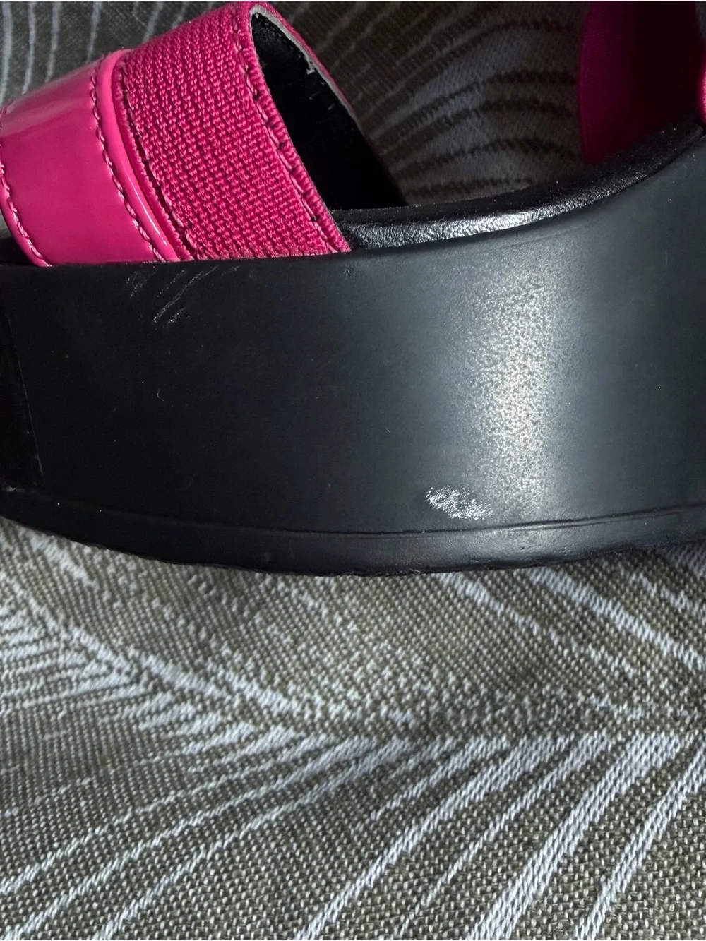 Charles By Charles David Hot Pink Elastic Strap Wedge Sandals